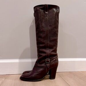 J. Crew Knee-High Boots in Dark Brown Leather